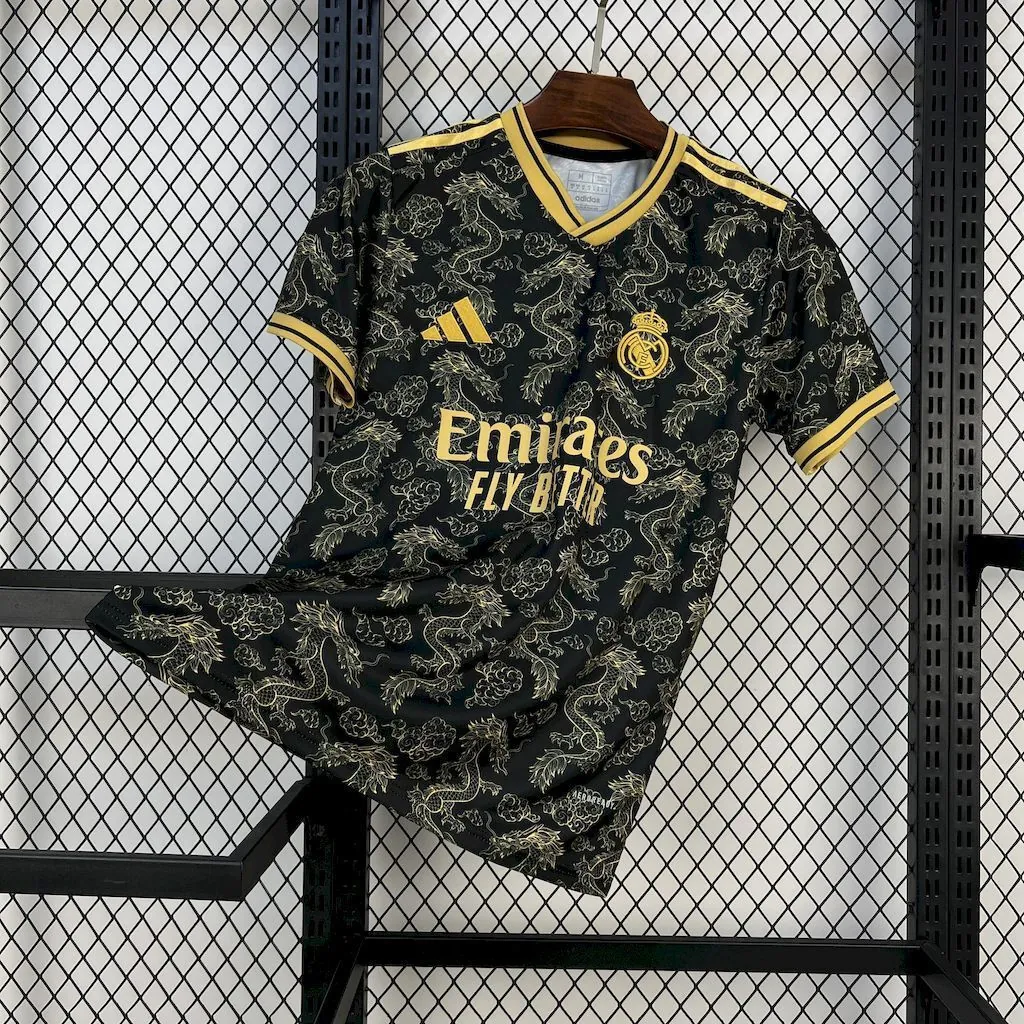 25-26 Real Madrid Gold Dragon Special Edition Shirt Football Uniform AAAAJersey Yupoo 4