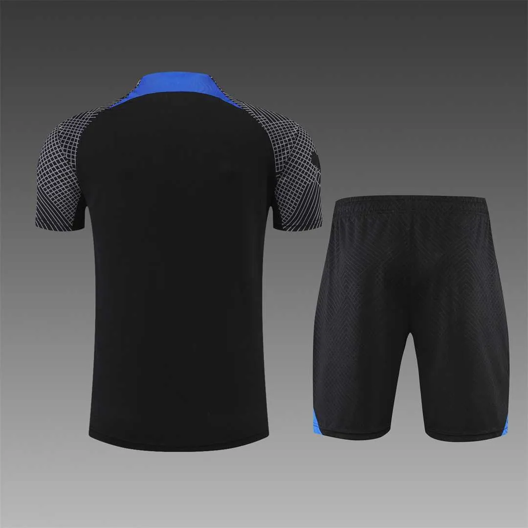 22-23 PSG training suit short sleeve kit Black Blue 6