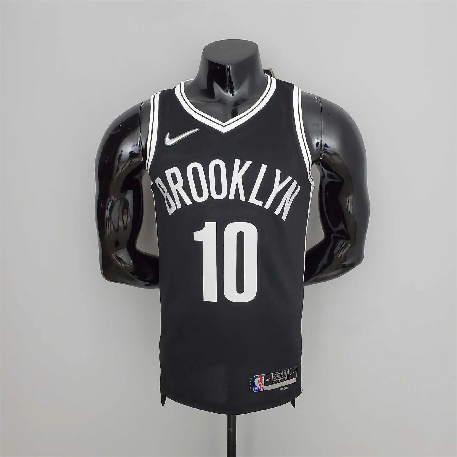 75th Anniversary Simmons #10 Nets Black NBA Jersey 10