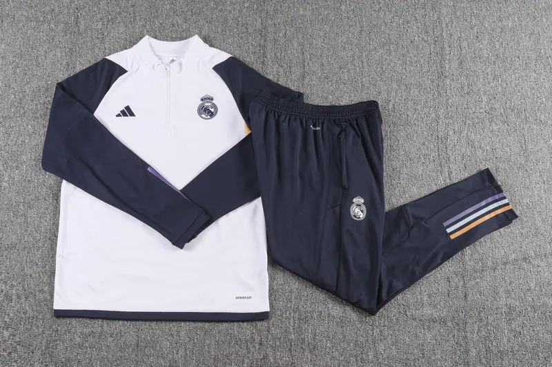 23-24 Real Madrid Long Sleeve Kits White Training Suits Soccer Jerseys Yupoo 1