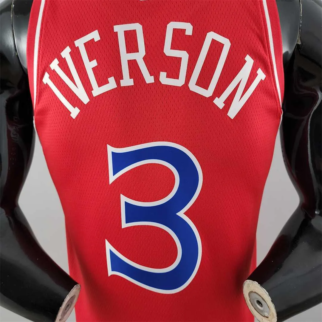 Rookie Philadelphia 76ers Iverson #3 red NBA Jersey 5