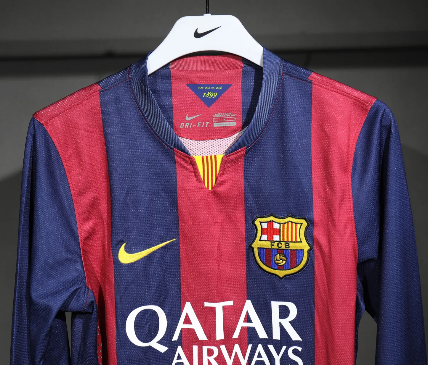 14-15 Barcelona Home Retro Kit Vintage Player Version Long Sleeve Shirt AAAAJersey Dropship Yup 1