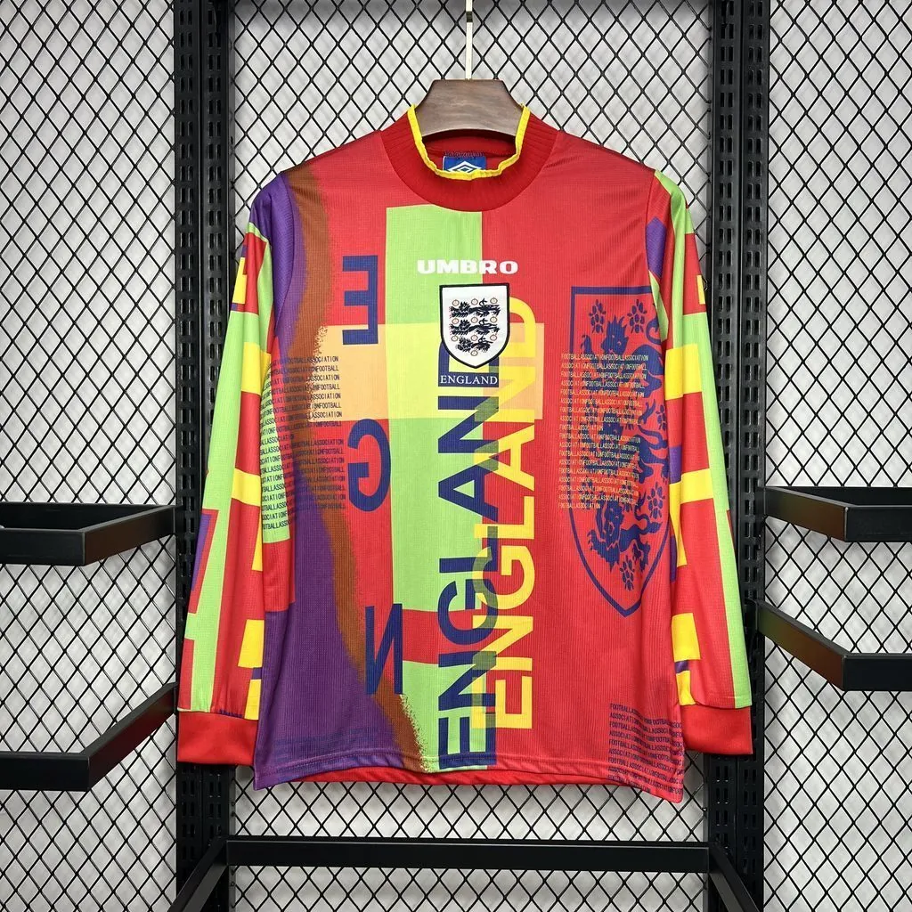 95-96 England Retro GoalKeeper Long Sleeve Kit Vintage Shirt Soccer AAAAJersey Yupoo 5