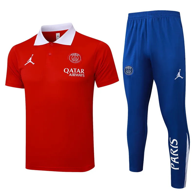 25-26 PSG Polo Red Training Kits Football Tracksuits 6