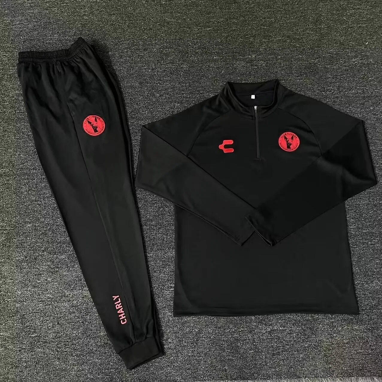 23-24 Tijuana Training Suits Black Xolos Long Sleeve Tracksuit Soccer AAAAJerseys Yupoo 2