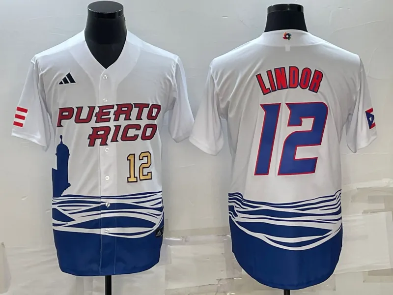 White Puerto Rico 2023 World Cup Baseball Jerseys 44