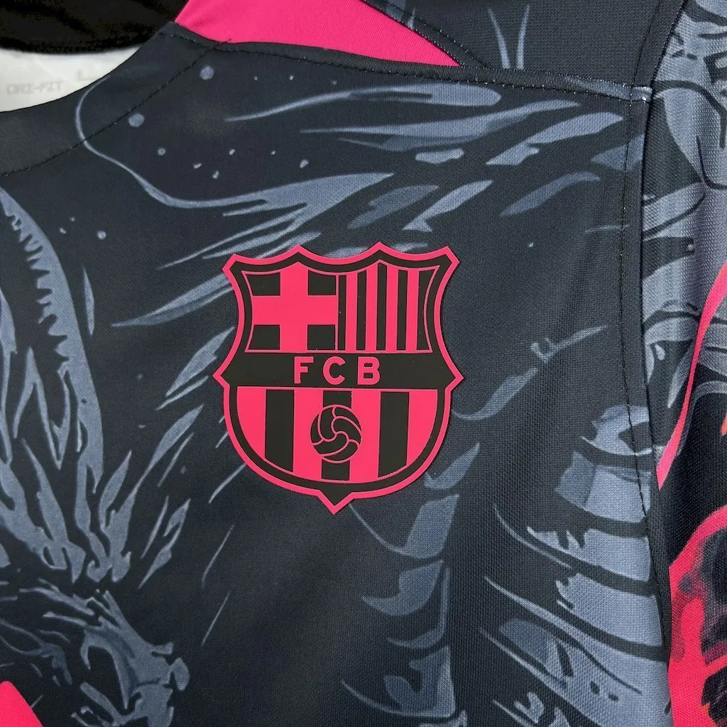25-26 Barcelona Red Dragon Special Edition T-Shirt Football Apparels Soccer AAAAJersey Yupoo 3