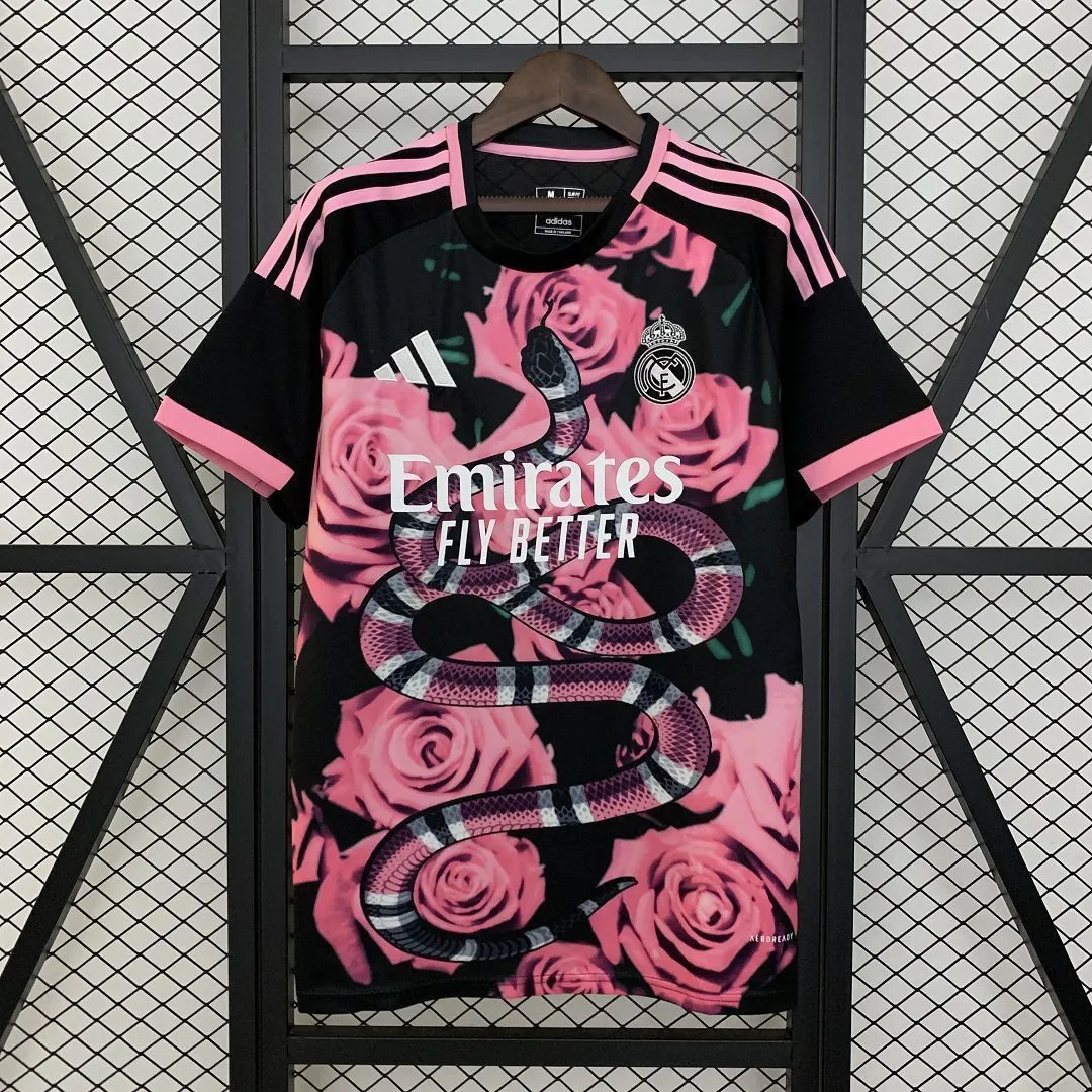 25-26 Real Madrid Pink Snake Special Edition Shirt Football Uniform AAAAJersey Dropship Yupoo 9