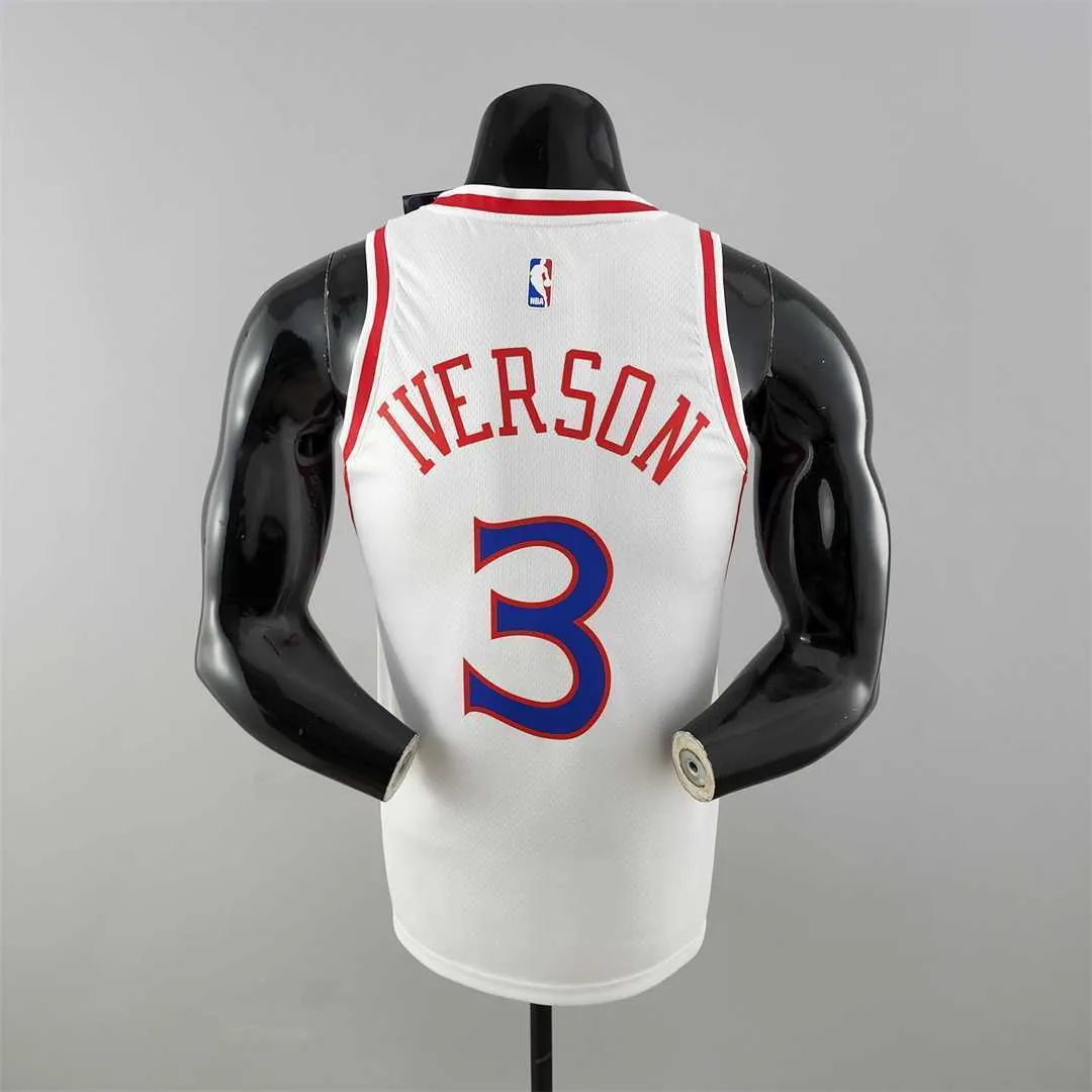 Rookie Philadelphia 76ers Iverson #3 white NBA Jersey 8