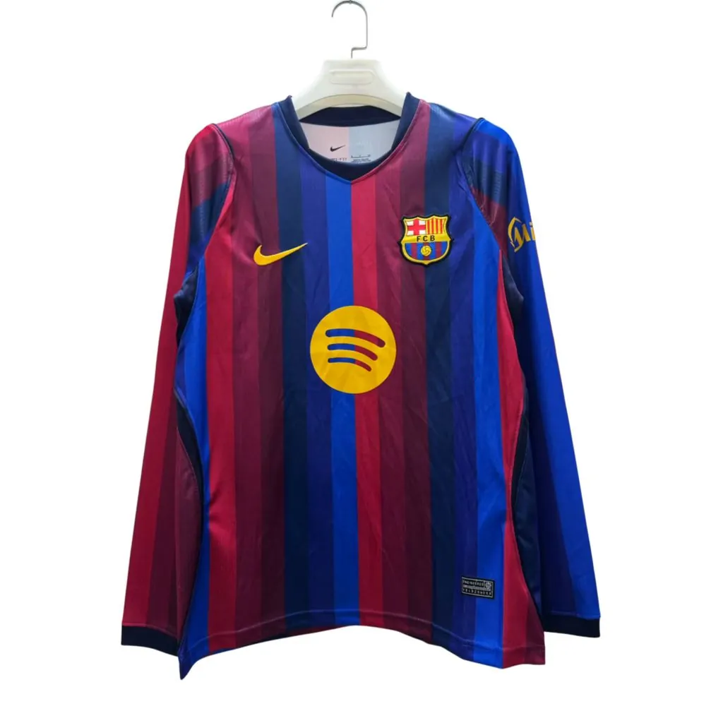 26-27 Barcelona Mens Home Kit Football Long Sleeve T-Shirt AAAAJersey Supply Yupoo 4 1