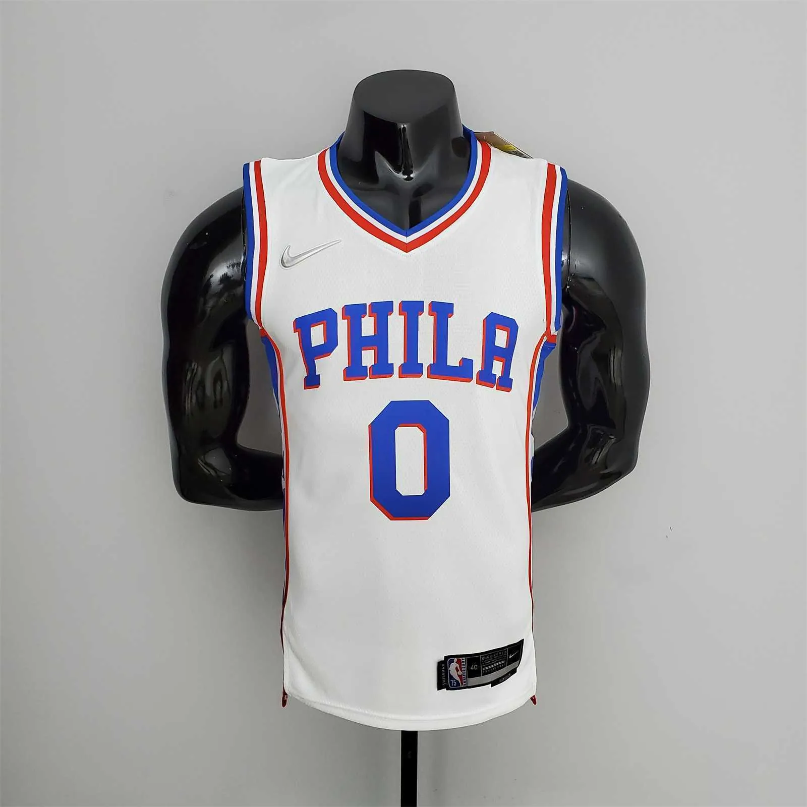 75th Anniversary Philadelphia 76ers MAXEY#0 White NBA Jersey 10