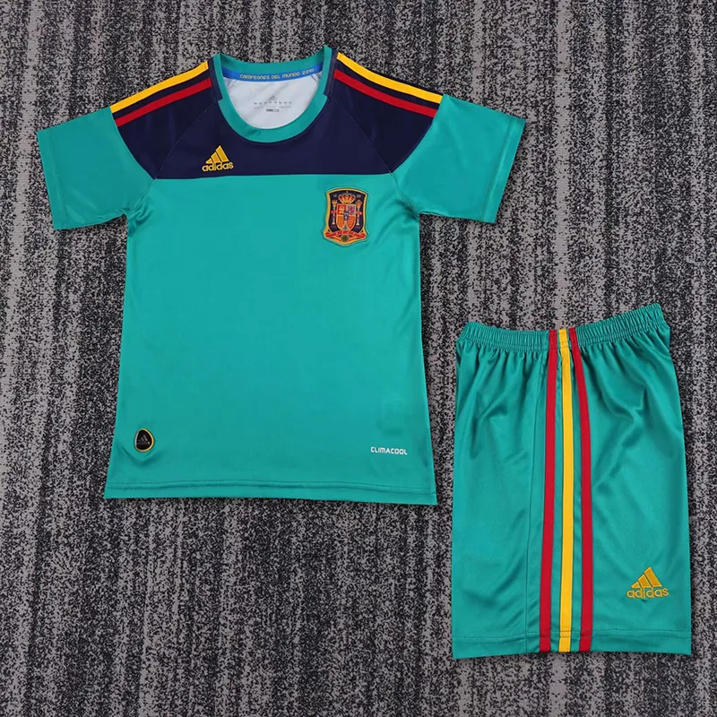 2010 Spain Goalkeeper Retro Kid Kits Youth Apparels Soccer AAAAJersey Yupoo 2