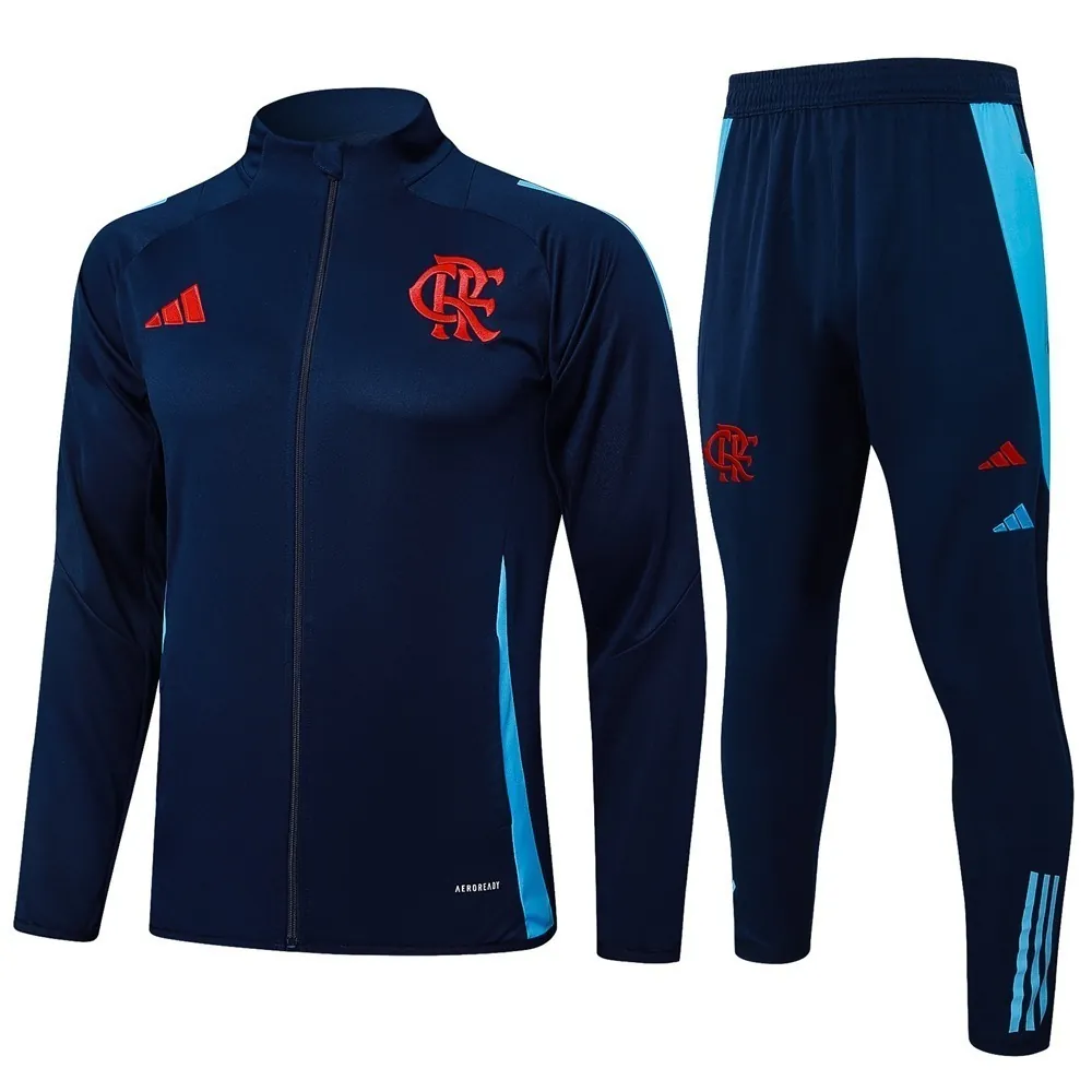 24-25 Flamengo Navy Football Tracksuit Long Jacket Suits 5