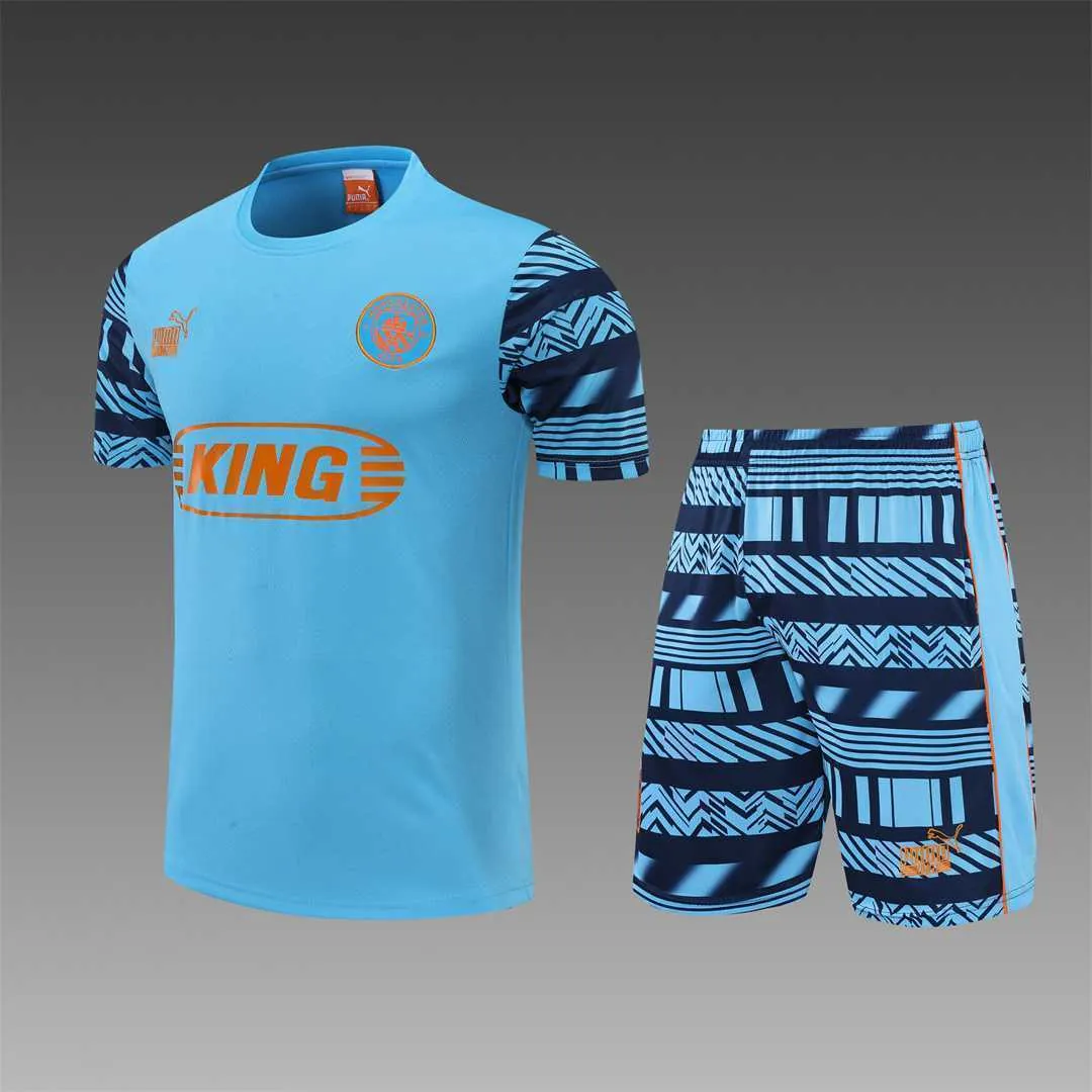 22-23 Manchester City Training Wear Short Sleeve Kit Blue 23