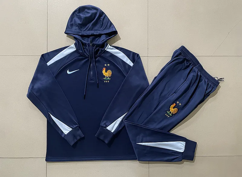 2024 France Hoodie Long Sleeve Training Suit Football Shirts 3