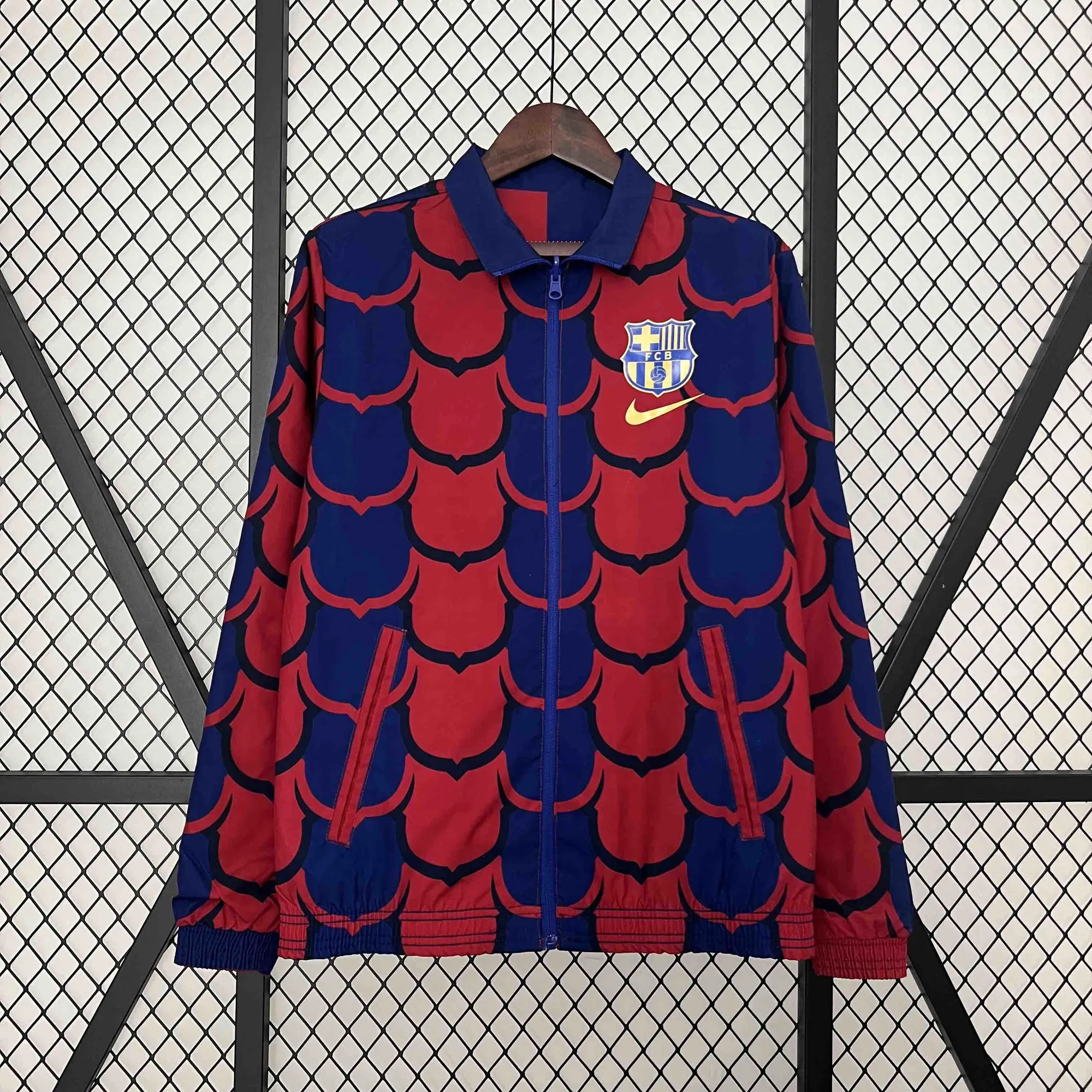 23-24 Barcelona Trench Coat Reversible Windbreaker Double-Sides Jacket AAAAJersey Yupoo 6