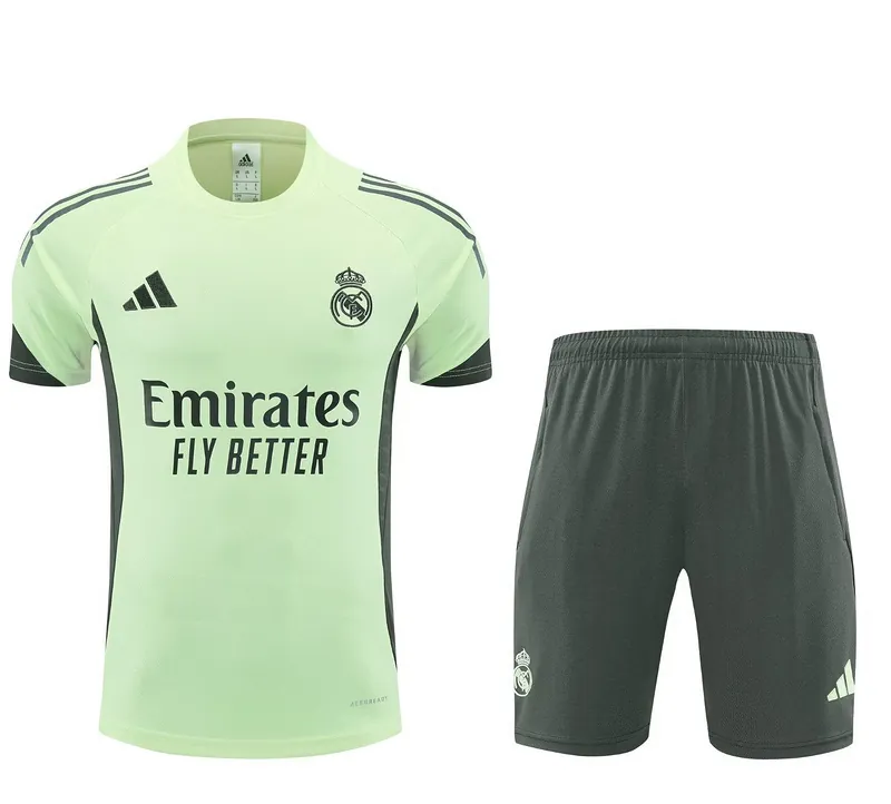 25-26 Real Madrid Light Green Training Kits Football Tracksuits 3