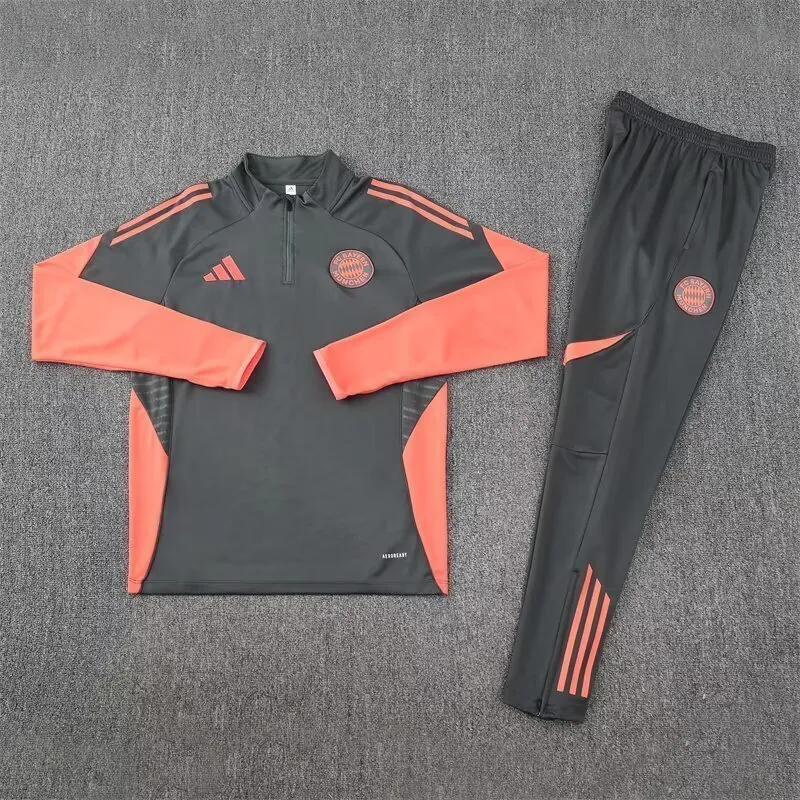 25-26 Bayern Munich Grey Training Kits Long Football Tracksuits 1