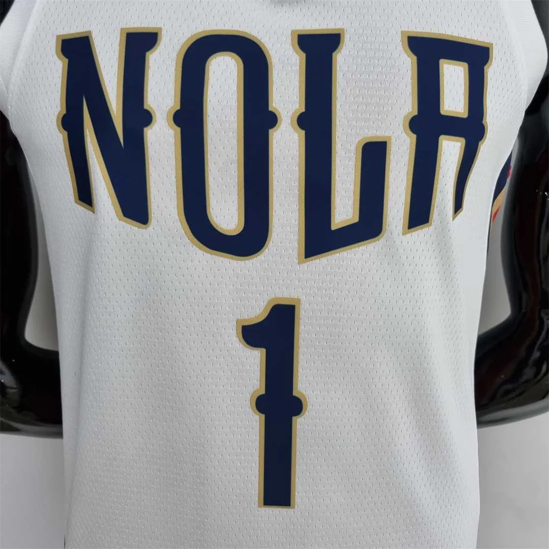 2022 New Orleans Pelicans City Edition Williams #1 White NBA Jersey 1