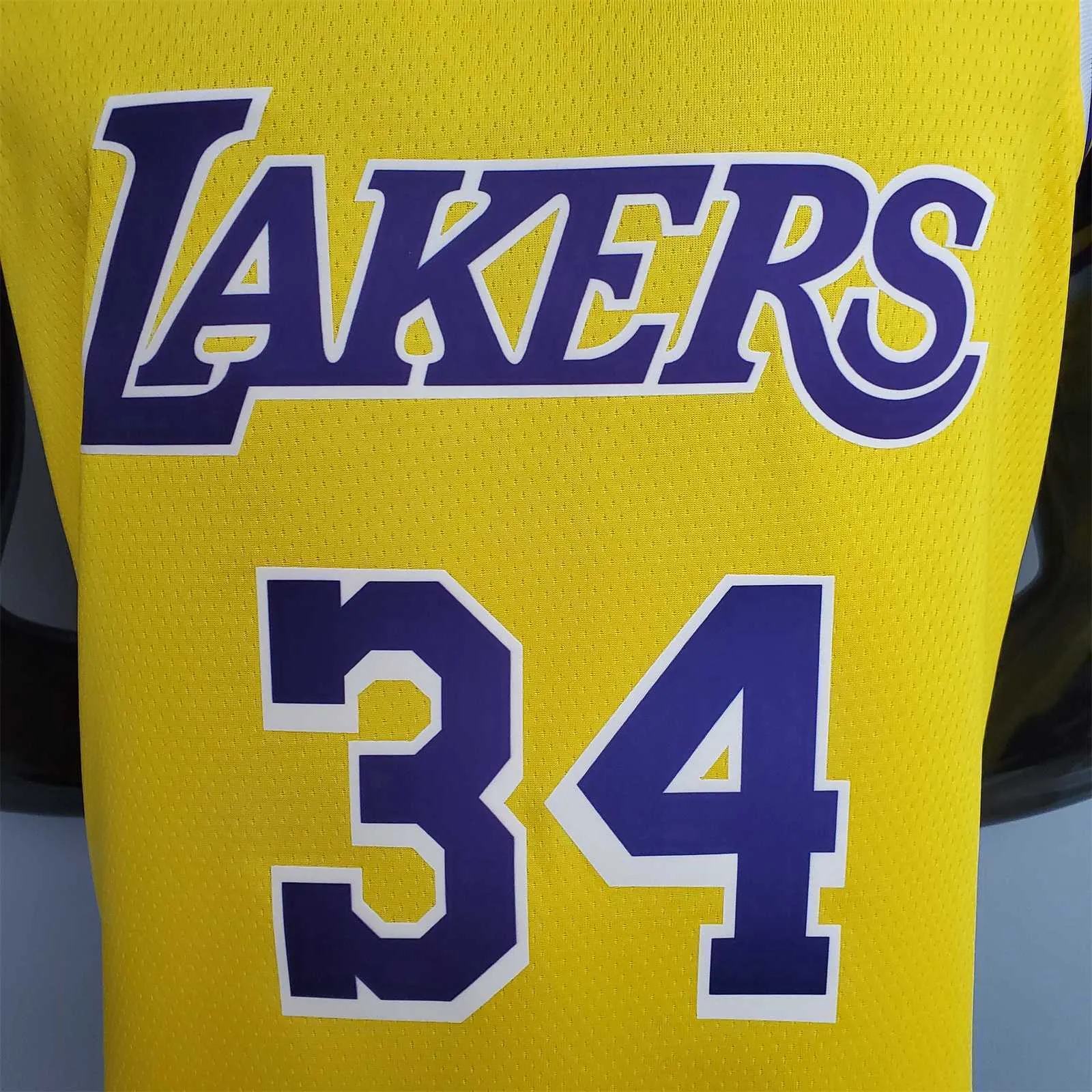 O'Neal #34 Lakers Commemorative Edition Round neck yellow 1