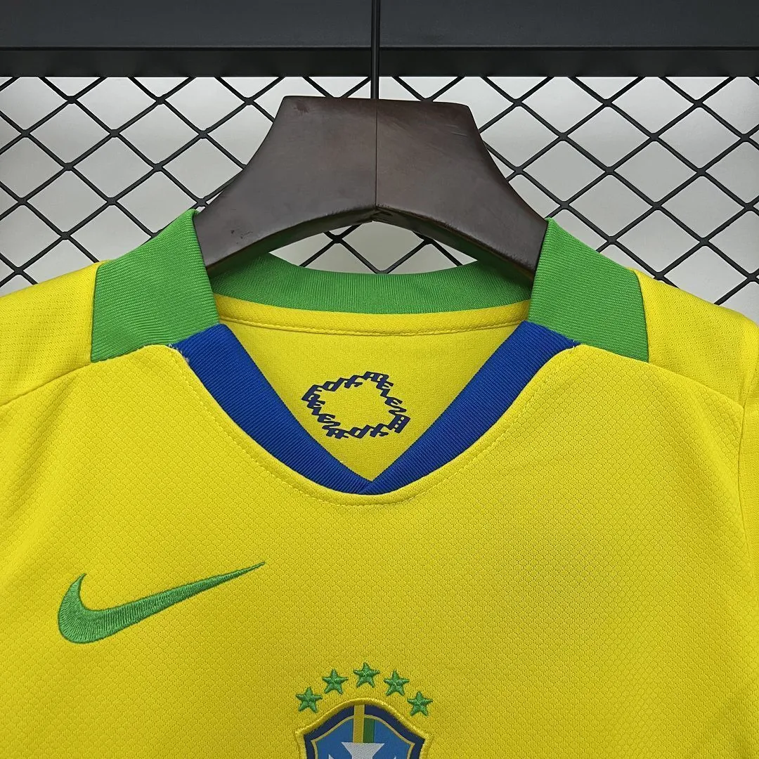 2025 Brazil Home Kid Kits Youth Apparels AAAAJersey Wholesale Yupoo 5