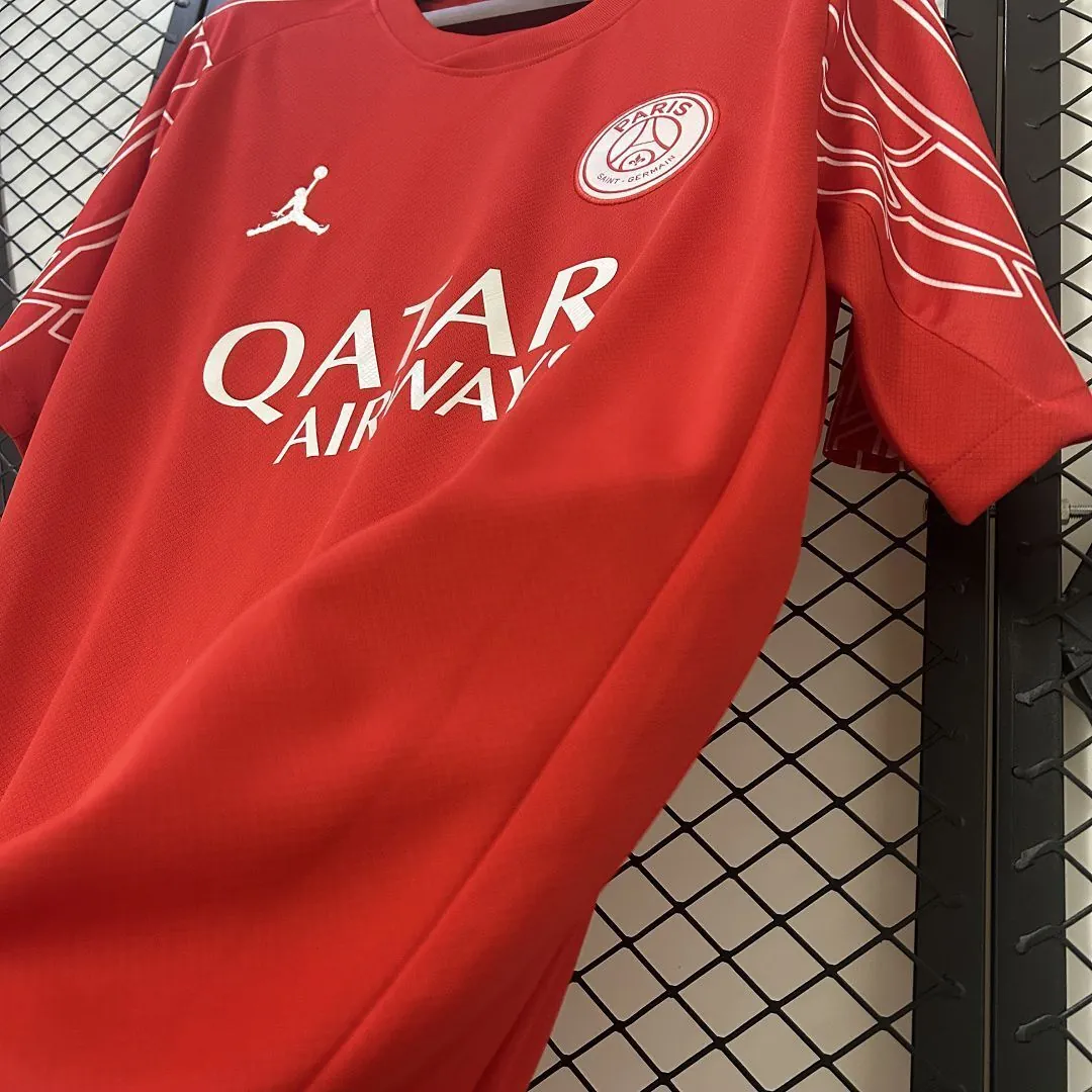24-25 PSG Fourth Red Shirt Football Uniform AAAAJersey Dropship Yupoo 6