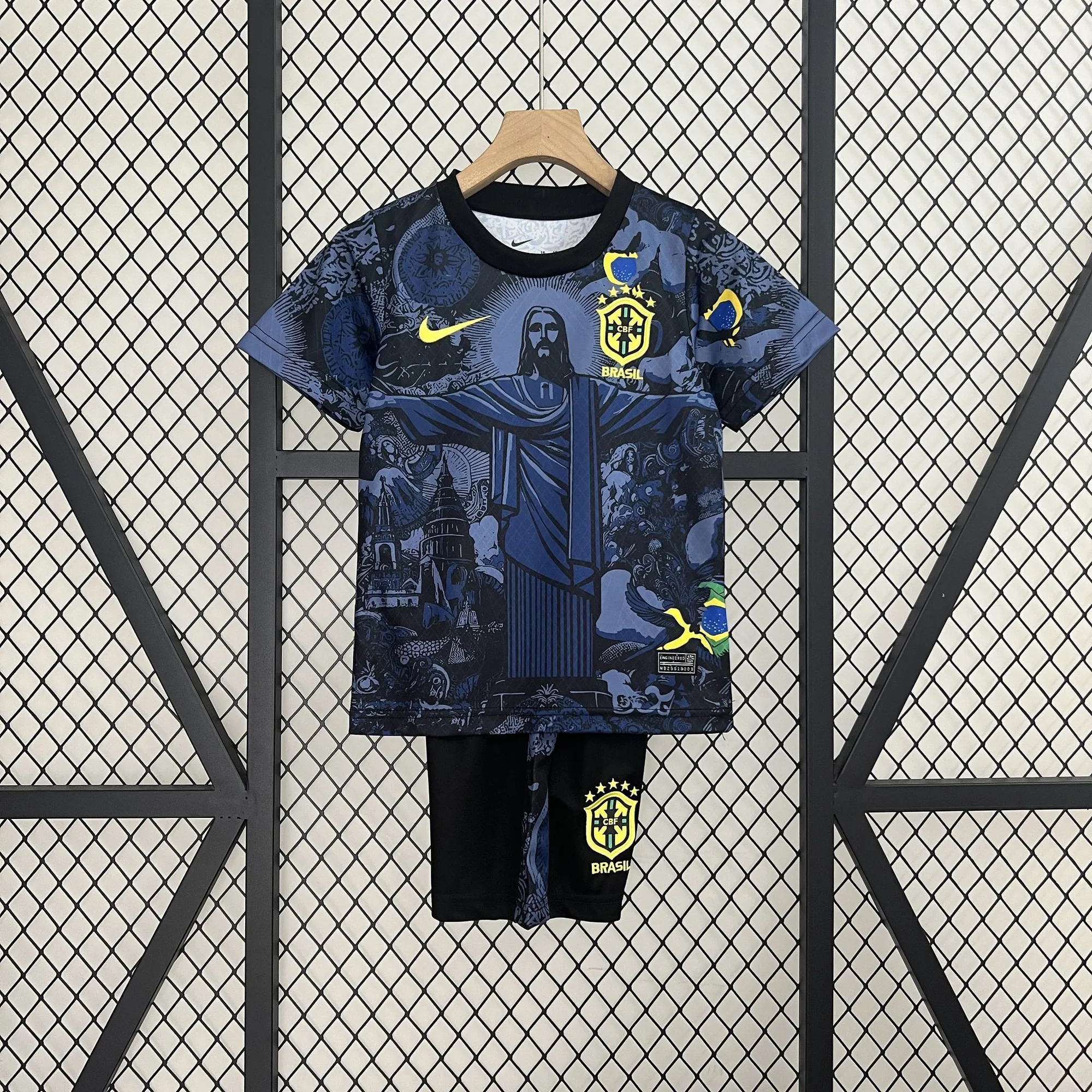 24-25 Brazil Dark Blue Jesus Kid Kits Youth Apparels AAAAJersey Supplier Yupoo 9