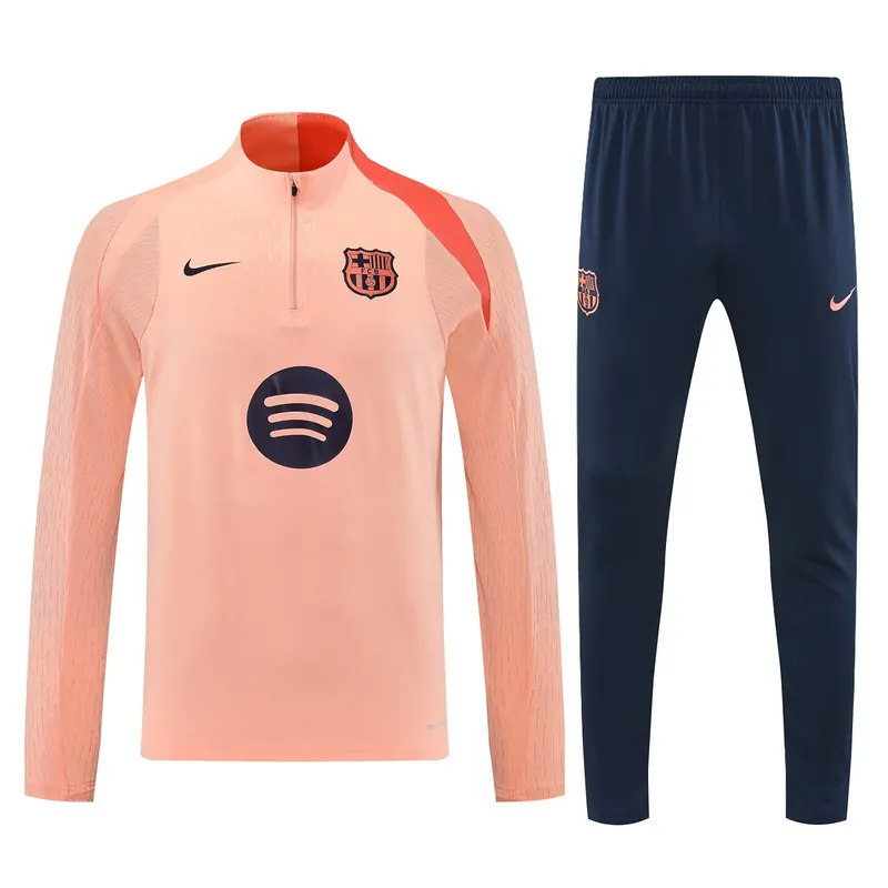 25-26 Barcelona Orange Training Kits Long Football Tracksuits 3