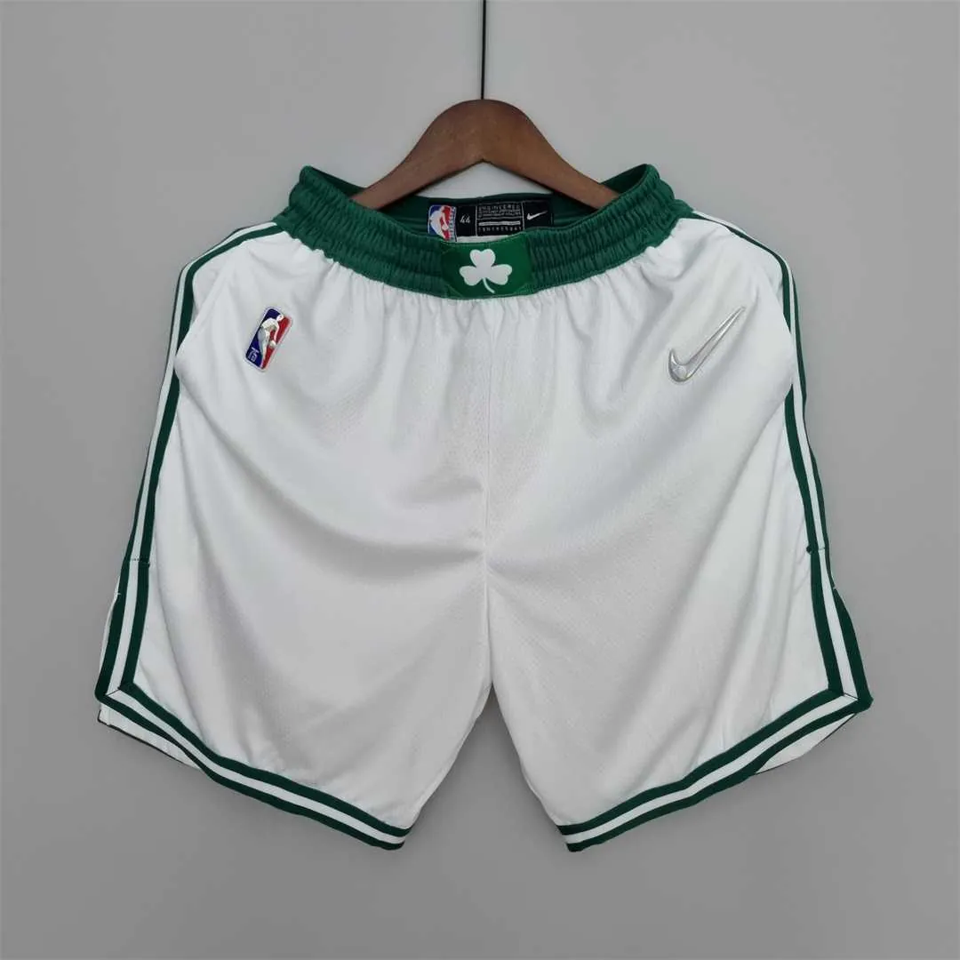 75th Anniversary Boston Celtics White NBA Shorts 8