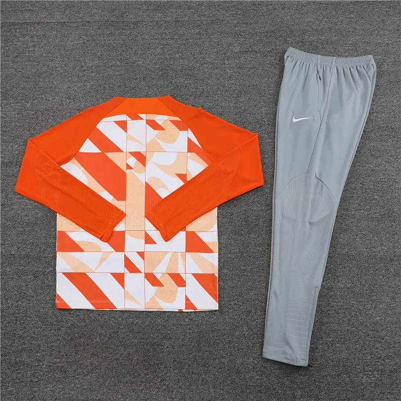 23-24 Inter Milan Long Sleeve Kits Orange Zipper Training Suits Jersey Supplier Yupoo 1