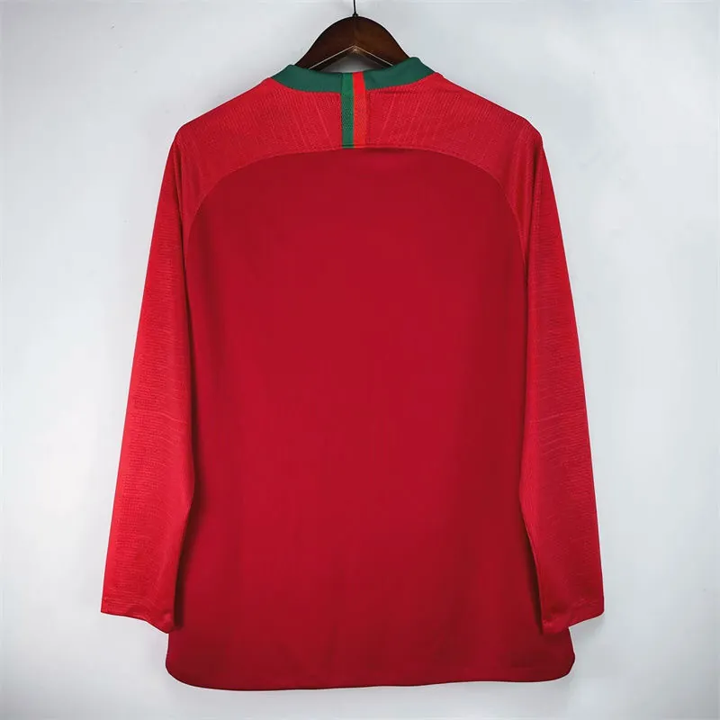 2018 Portugal Home Retro Long Sleeve Kit Vintage Shirt Sino AAAAJersey Supply Yupoo 1