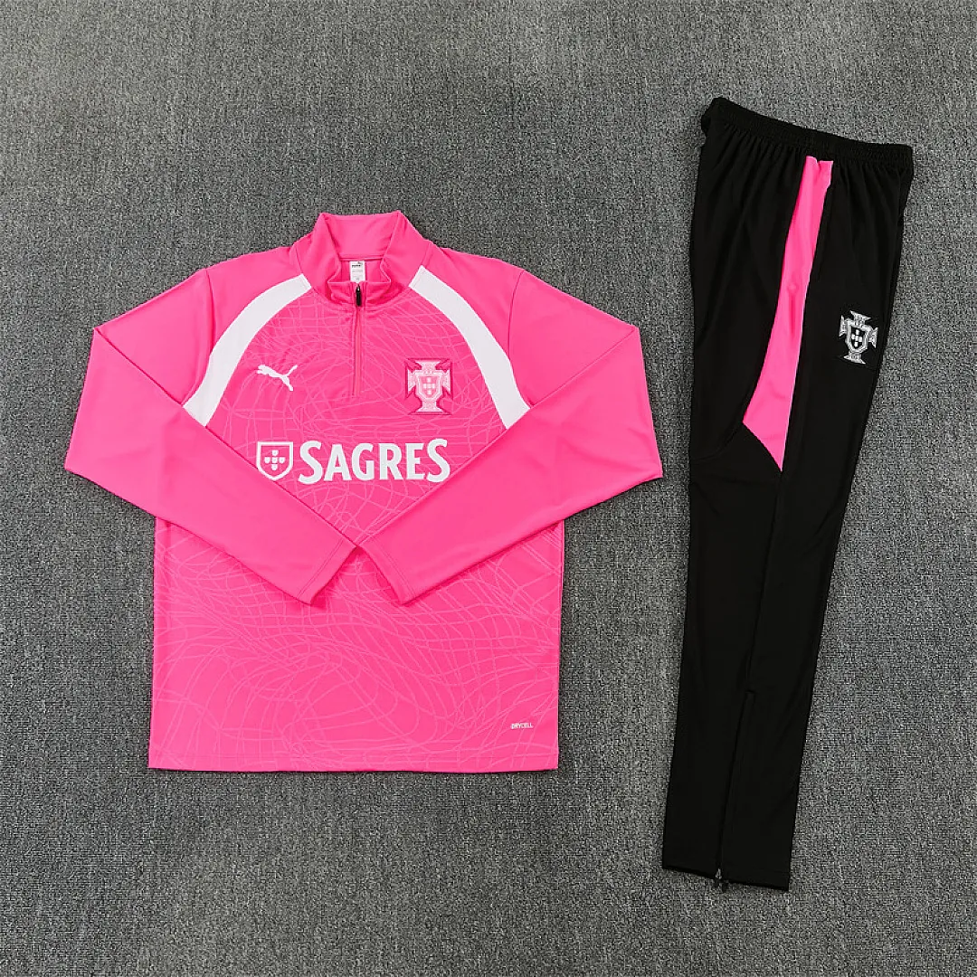 2026 Portugal Mens Kit Football Pink Training Long Sleeve Suit Yupoo 11 11