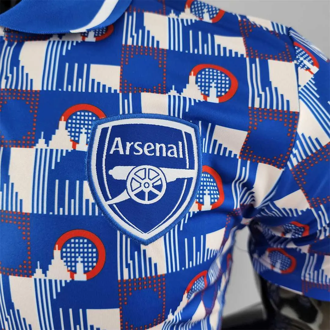 22-23 Arsenal POLO bluewhite plaid 1