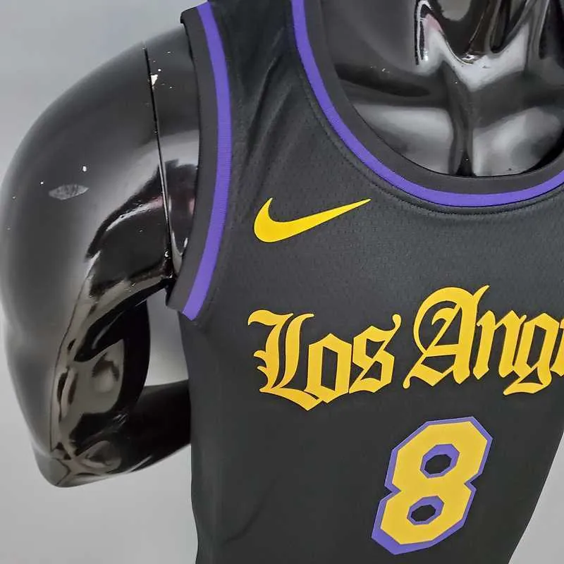 2021 Bryant#8 Los Angeles Lakers Black Latin Black 2