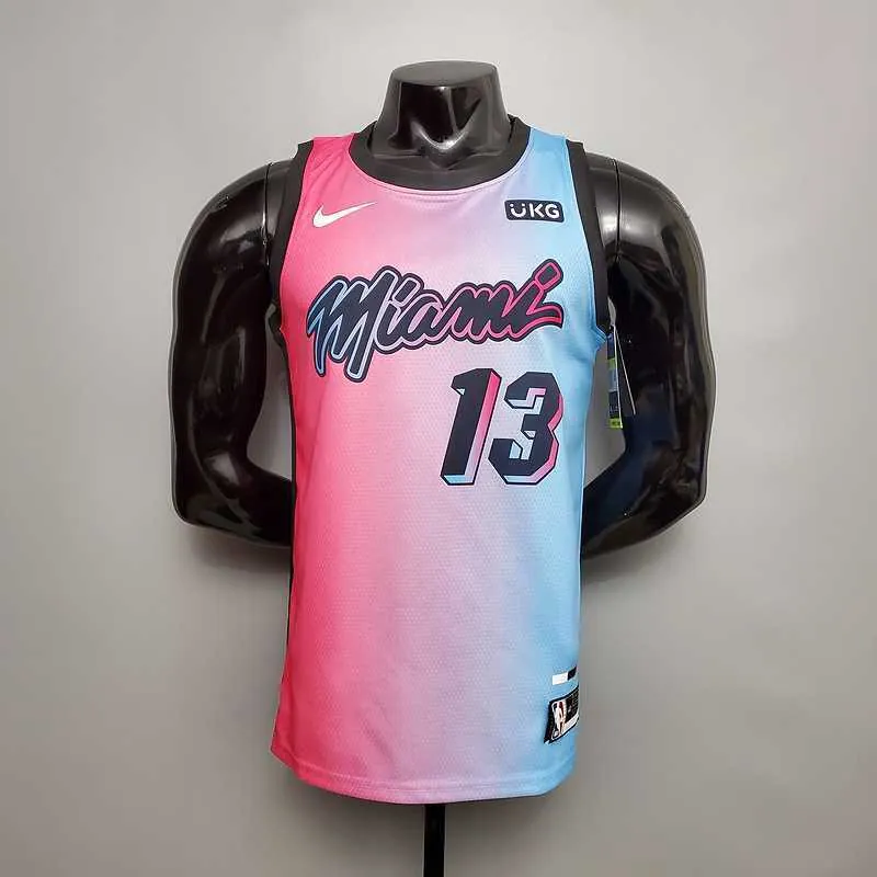 New Miami Heat ADEBAYO#13 City Edition Pink Blue Gradient Color 8