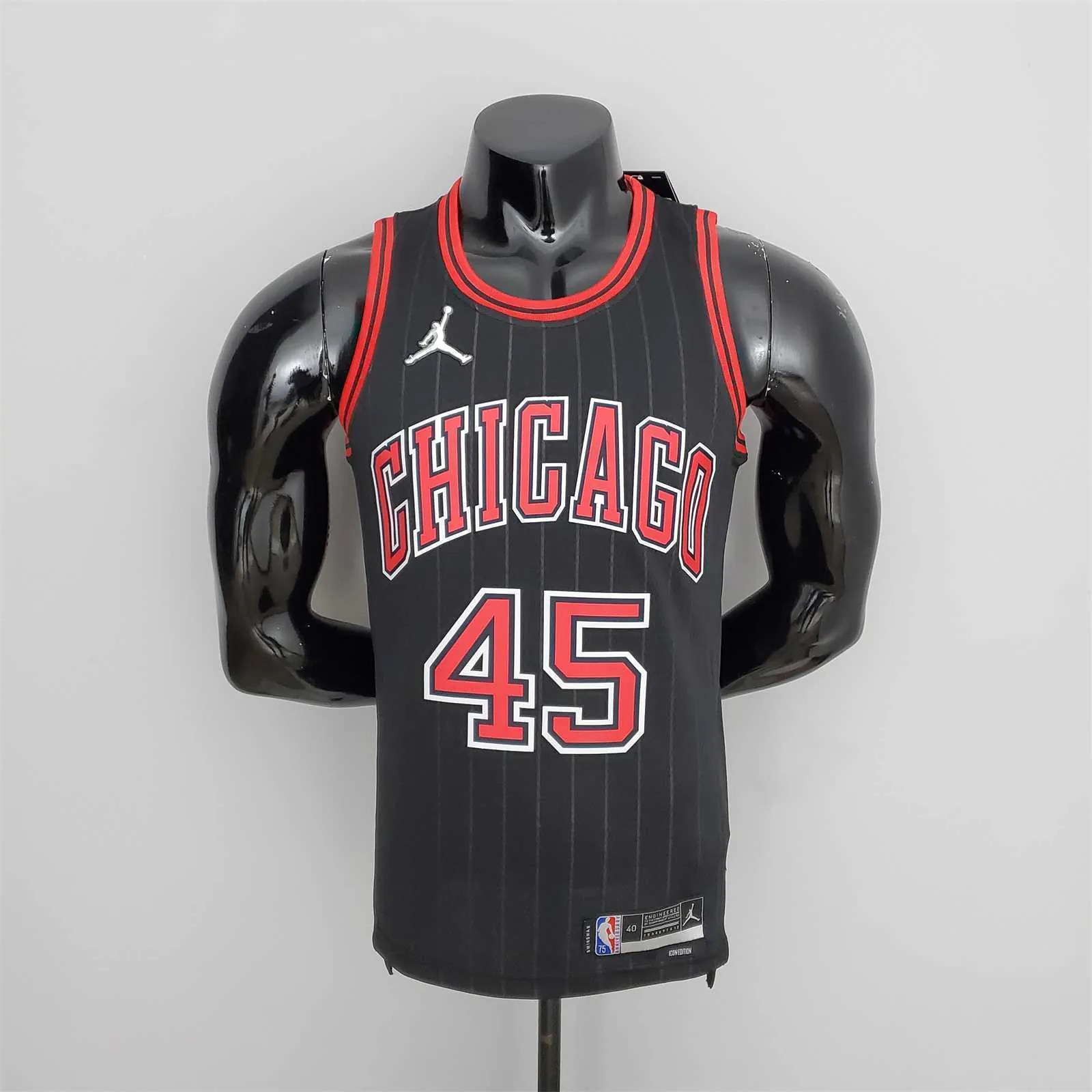 75th Anniversary Jordan #45 Bulls Flyers Black NBA Jersey 9
