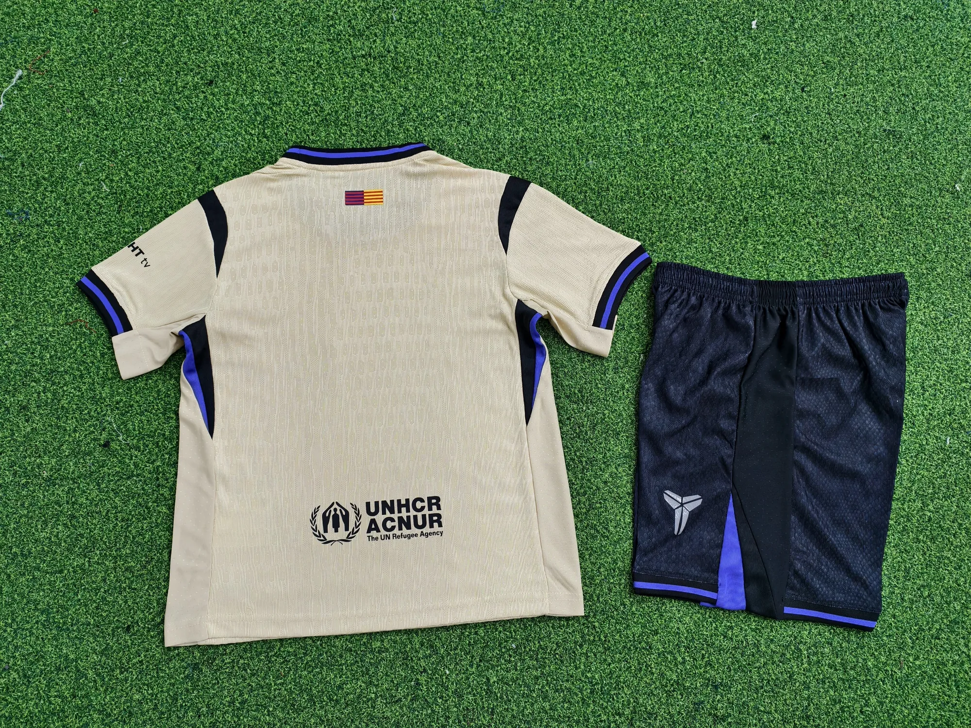 25-26 Barcelona Away Kid Kits Player Version Youth Apparels AAAAJersey Supply Yupoo 1