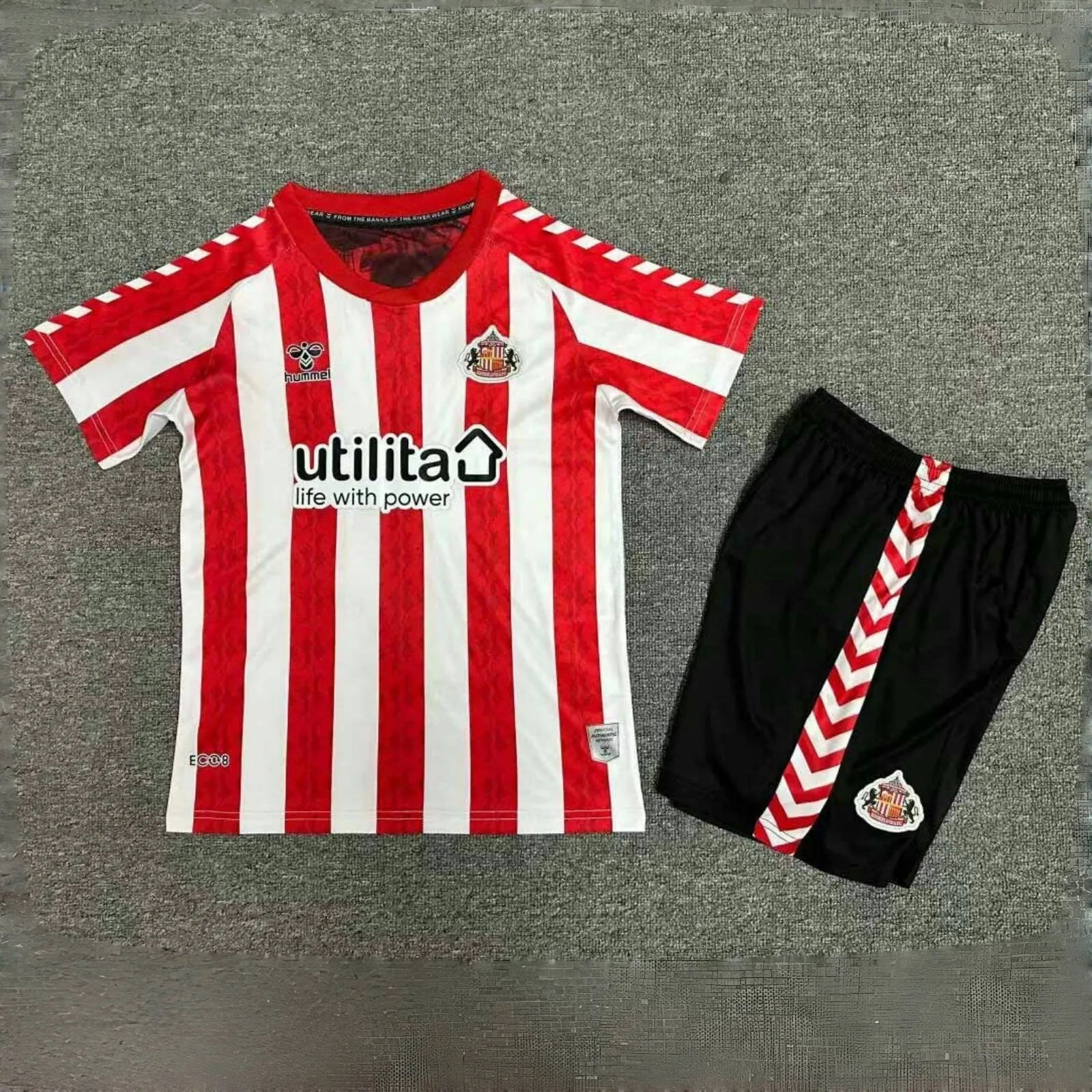 24-25 Sunderland Home Kid Kits Youth Apparels Sport AAAAJersey Yupoo 2