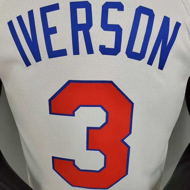 2021 76ers cursive retro limited IVERSON#3 white 1