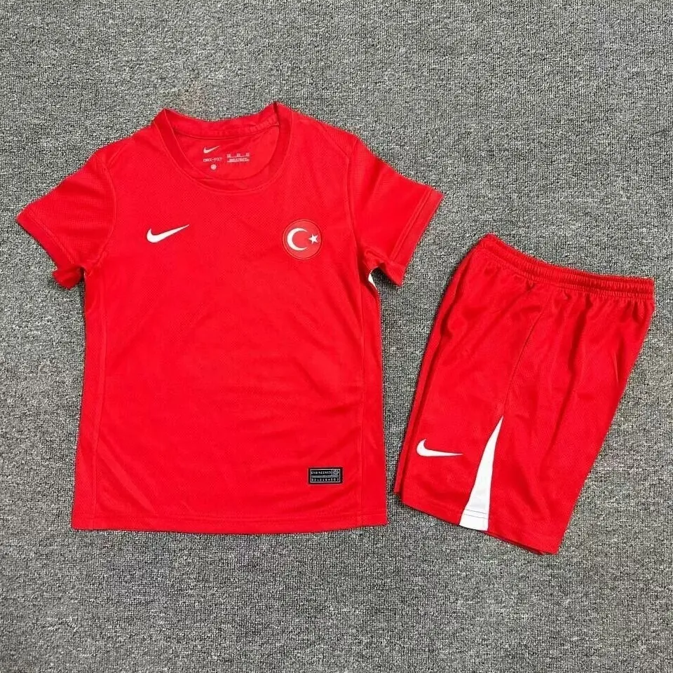 2024 Turkey Away Kid Kits UEFA Euro Youth Apparels Football AAAAJersey Supplier 5