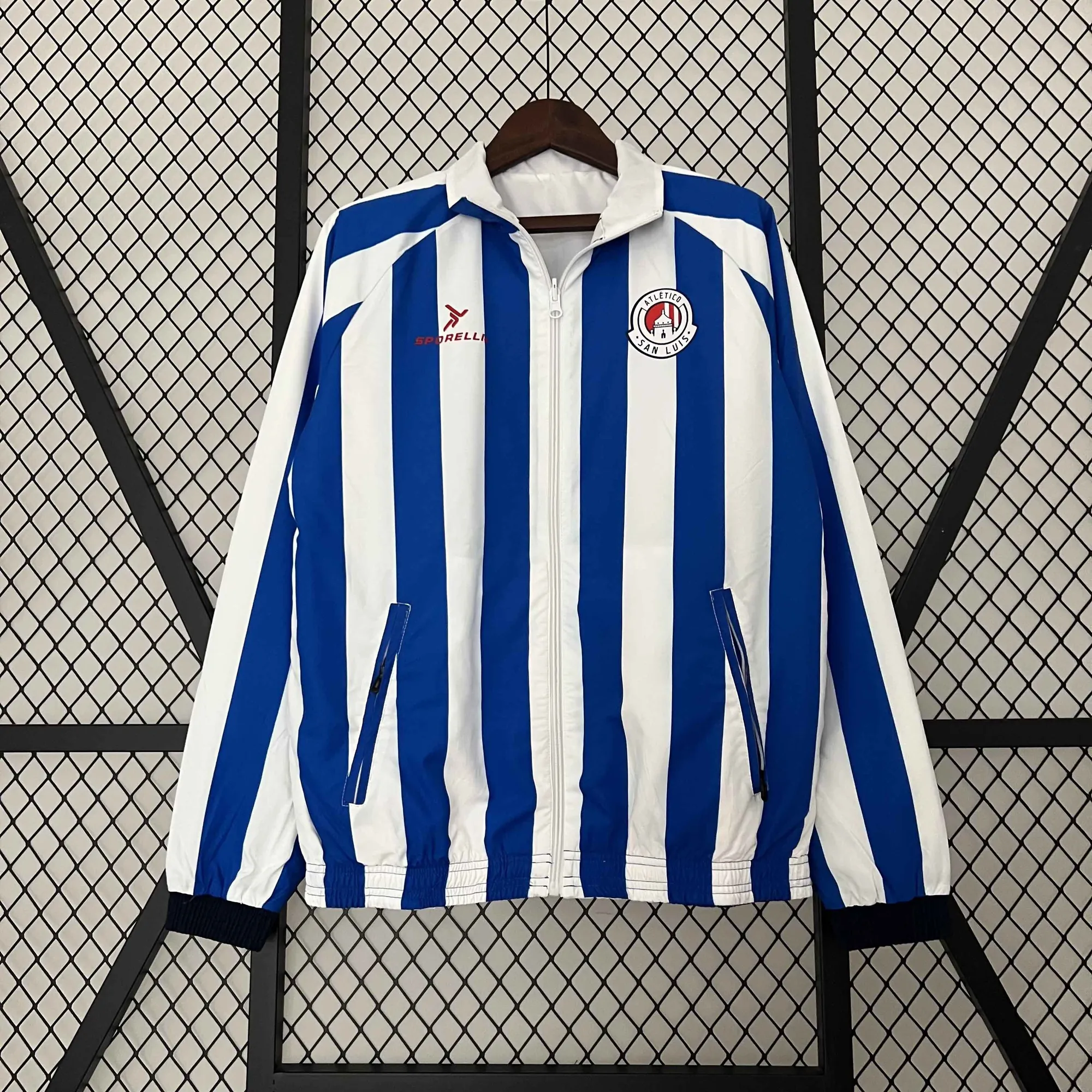 23-24 San Luis Reversible Windbreaker White&Blue Double-Sides Jacket Soccer Jerseys For Sale 5