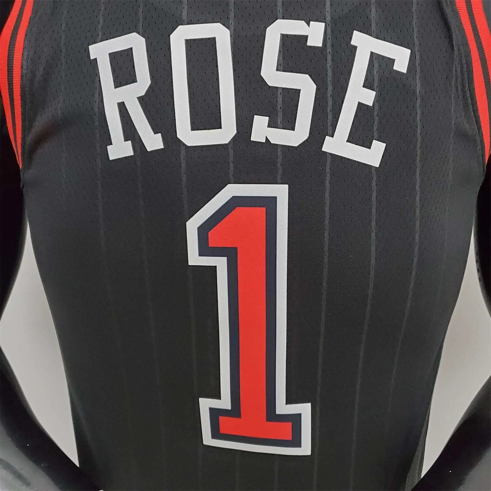 75th Anniversary Rose #1 Bulls Flyers Black NBA Jersey 2