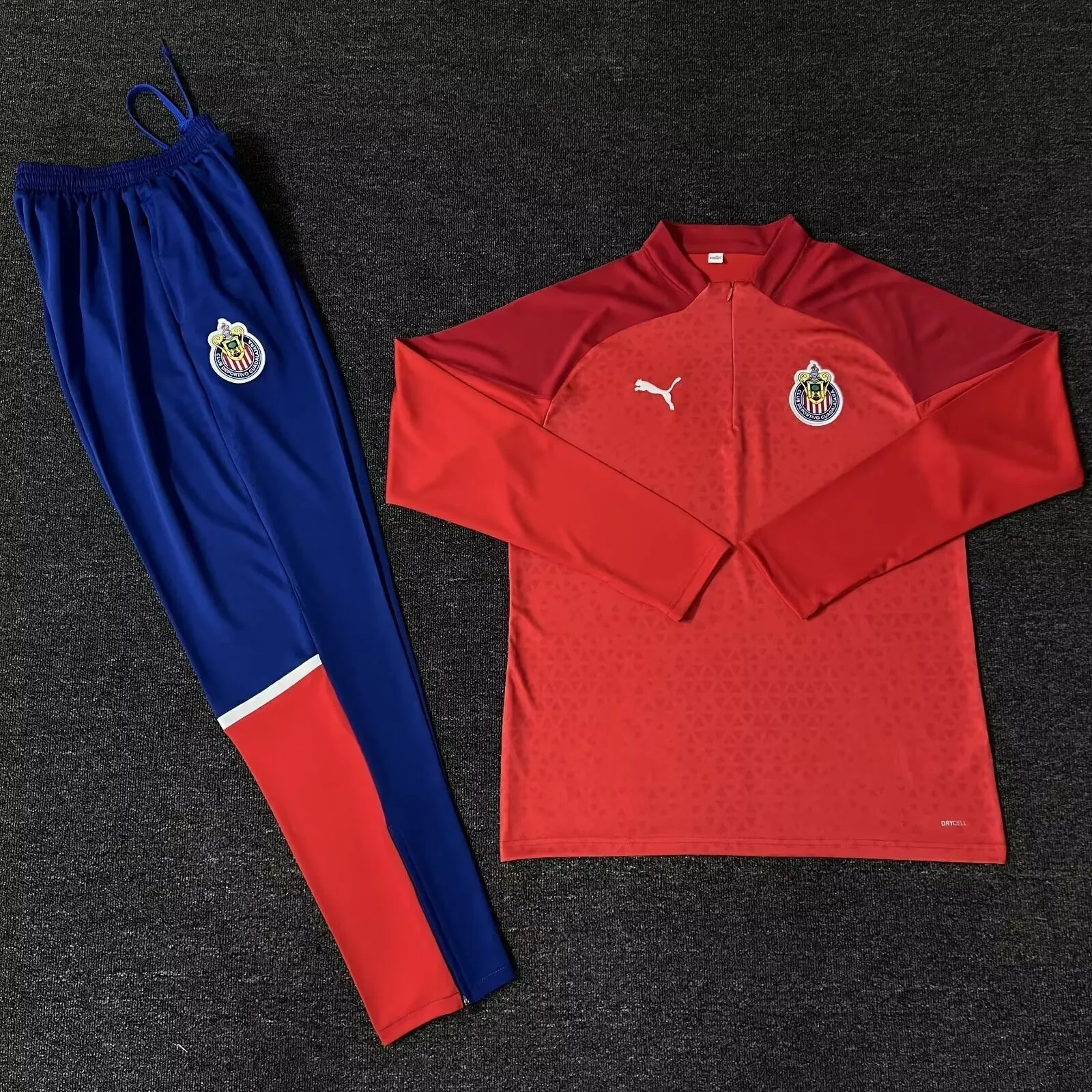 23-24 Chivas Guadalajara Training Suite Red Long Sleeve Kits Cheap Jerseys Yupoo 1