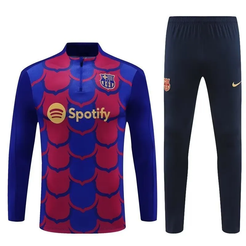 24-25 Barcelona Long Sleeve Training Suit Football Shirts 3