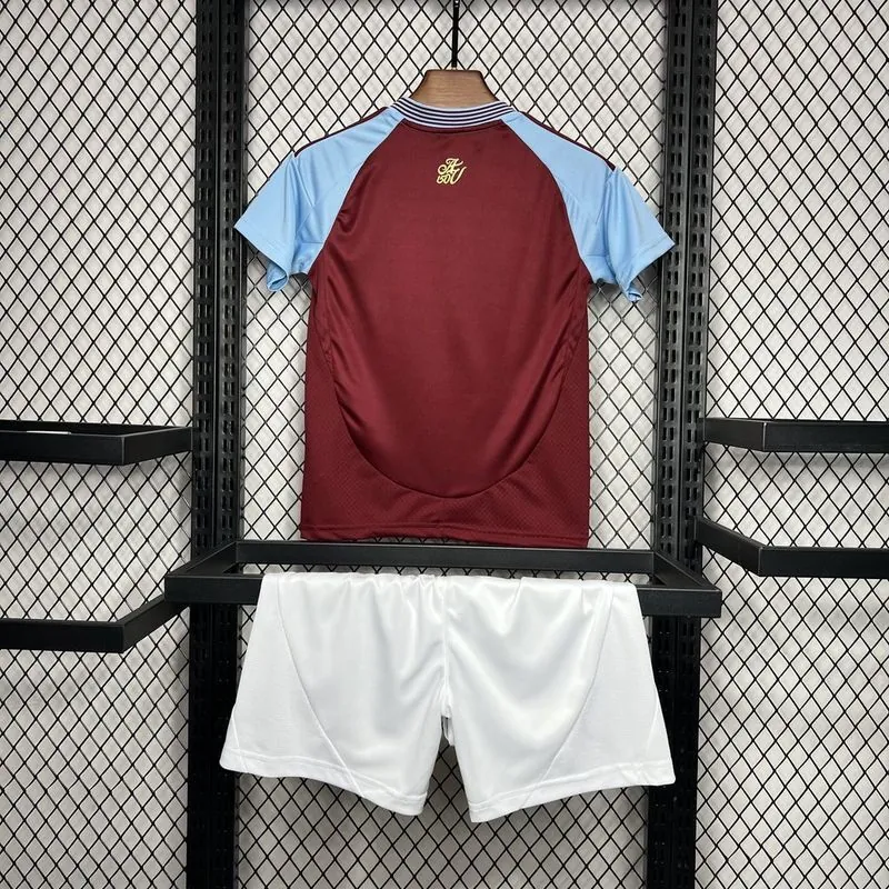 24-25 Aston Villa Home Kid Kits Youth Apparels Football AAAAJersey Yupoo 2