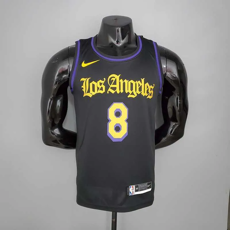 2021 Bryant#8 Los Angeles Lakers Black Latin Black 8