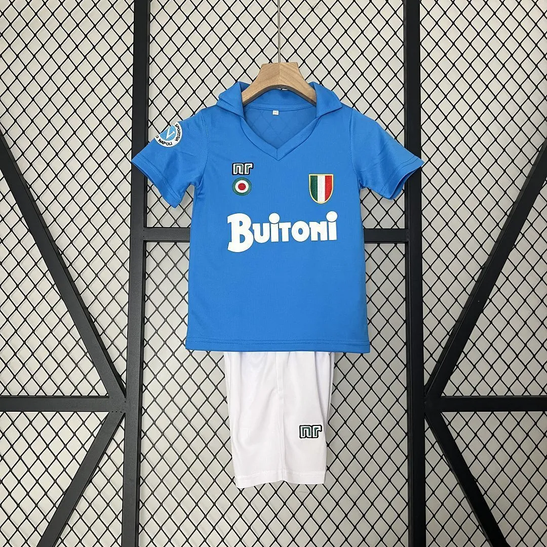 87-88 Napoli Home Kids Retro Kits Maradona Children Shirt Football Jerseys Yupoo 10