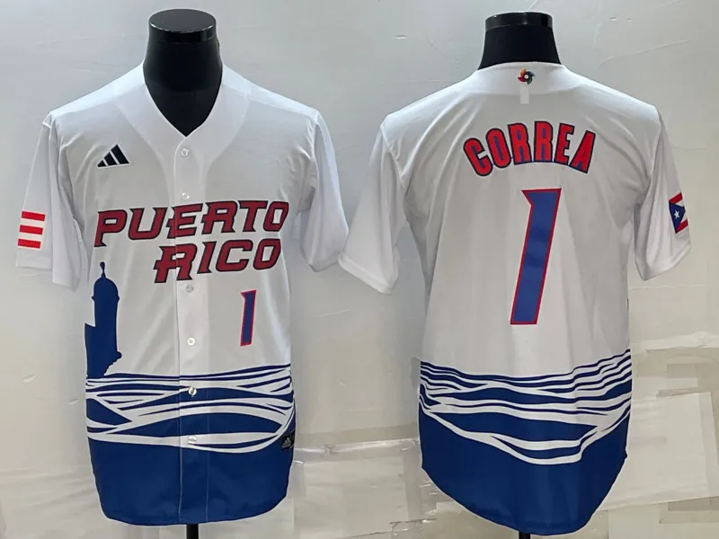 White Puerto Rico 2023 World Cup Baseball Jerseys 10