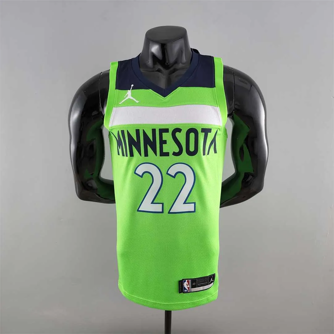 Minnesota Timberwolves Wiggins#22 Air Jordan NBA Jersey Blue 10