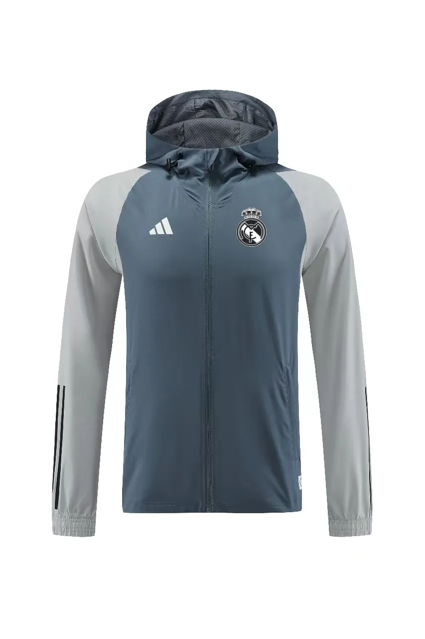 23-24 Real Madrid Hoodies Windbreaker Grey Jackets Soccer Jerseys Yupoo 2